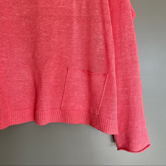 Eileen Fisher Organic Linen Stretch Box Top Coral - Picture 3 of 12